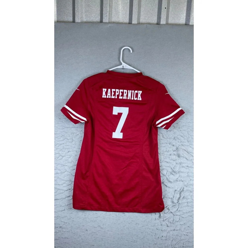 Nike NFL Jersey Mens Small Red Excellent Colin Kaepernick 49ers 7 On Field